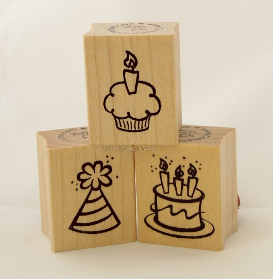 Birthday Rubber Stamp Trio