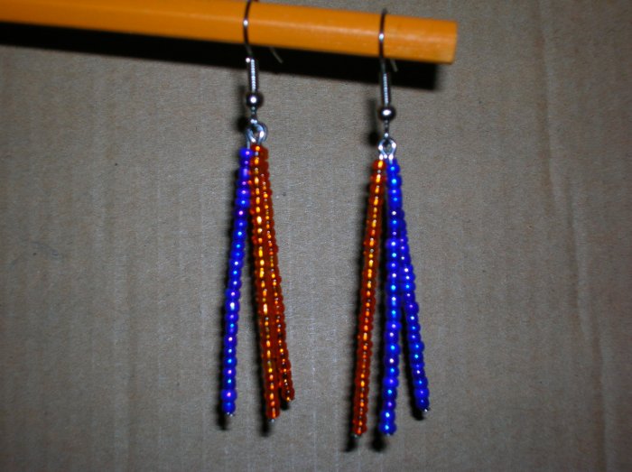 Purple/Orange triple dangle