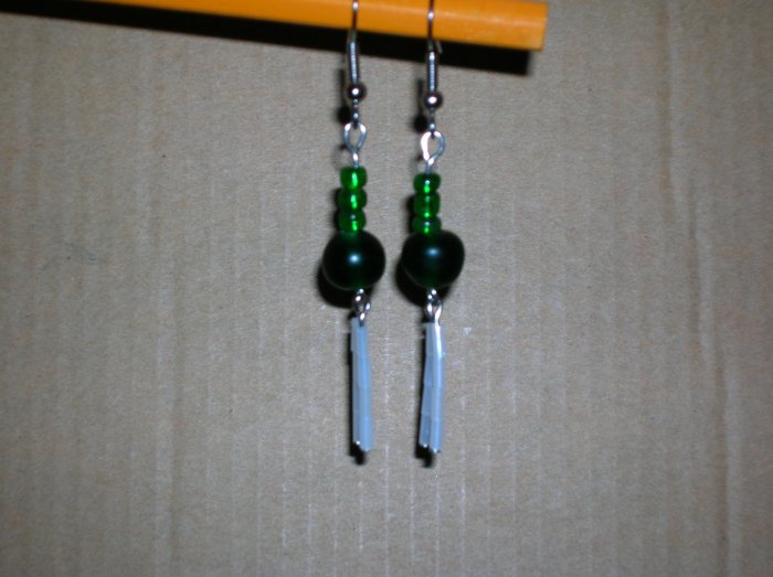 Green/ white double dangle