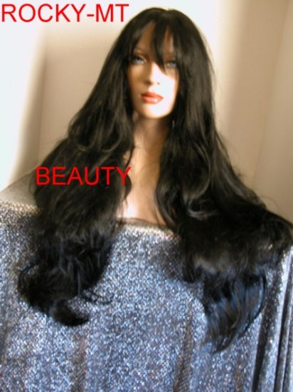WOW WHAT A WIG!! LONG BLACK BEAUTY STYLE SKIN TOP GREAT WIG FOR SURE