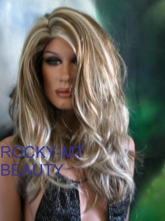 BROWN BLOND HIGHLIGHTED DREAM WIG . SKIN TOP