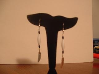 Black and White Feather Dangle