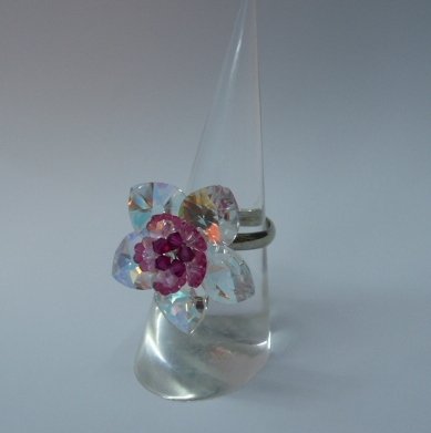 Glittering Heart Crystal Ring (RG007)