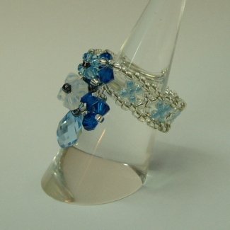 Tear Drop Crown Pearl of Blue Ocean Ring
