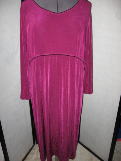 CITIKNITS 2X SLINKY PURPLE PLUS SIZE DRESS