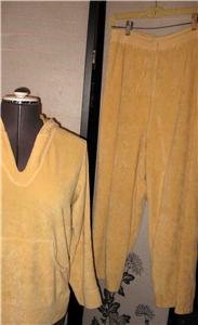 CHICOS SPA SUNSHINE HOODIE SWEAT SUIT SZ 1 & 2 LARGE MED