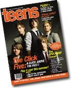 Teens magazine featuring The Click Five + "The Jonas Brothers" poster.