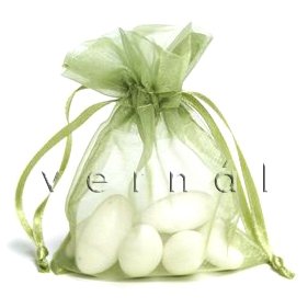 Organza Sachet Favor Bag / Bags - 3x5.5 Olive (Set of 10)