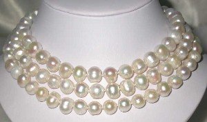Real 50" 12mm white FW pearl necklace