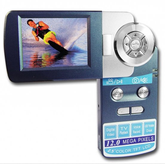 Palm Digital Video Camera - 2.5 Inch TFT LCD Rotating Screen