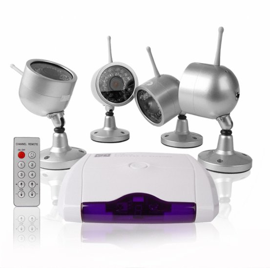 Wireless Home Surveillance Kit - 4 Nightvision Cameras +Receiver