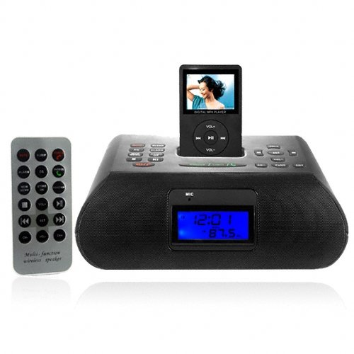 MP3 Clock Radio with Bluetooth - Black