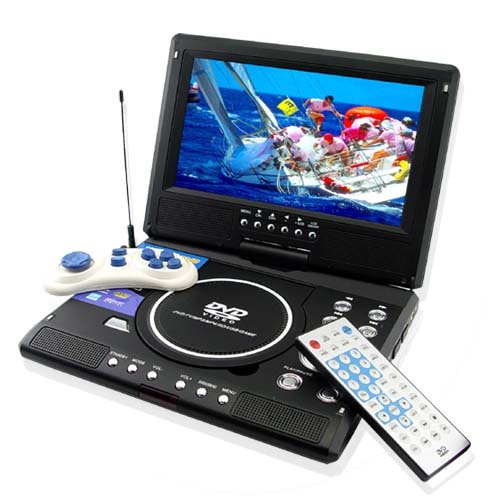 Elite Black Portable TV with DVD and Swivel Screen