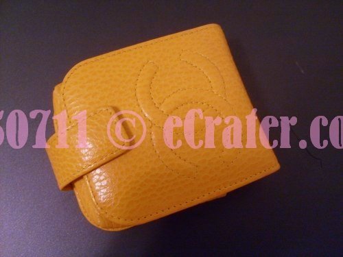 Vintage Yellow Chanel Compact Wallet with Mirror in the USA