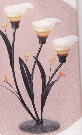 AMBER LILIES TEALIGHT HOLDER