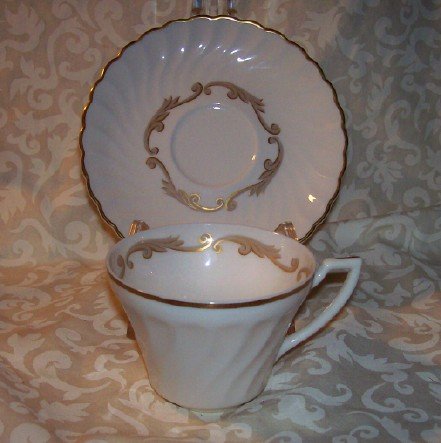 Syracuse Baroque Gray Cup & Saucer