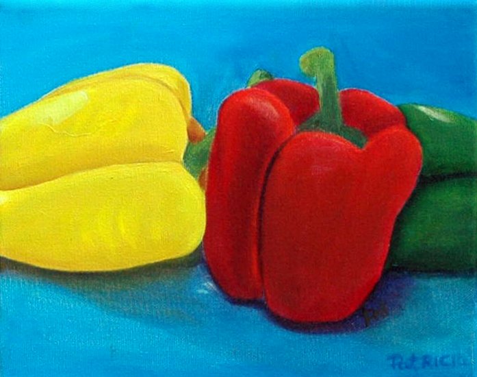 Sweet Peppers, Original Still Life Oil Painting