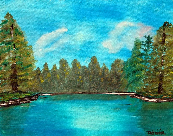 At the Lake, Original Oil Painting