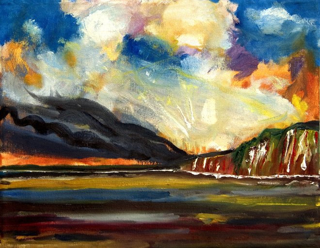 Approaching Storm, Original Oil Painting, 11 x 14