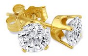 1/5 Ct.-14K Yellow Gold Diamond Stud Earrings