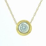 1/2 CttwGeniune White Diamond Solitaire Pendant/w 10K Chain