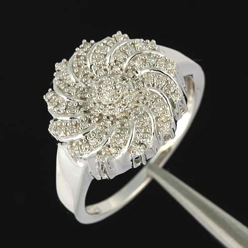 0.50 Ctw Diamond Ring--mounted in Sterling Silver--CLOSE-OUT