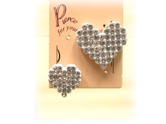 white mosaic heart earrings