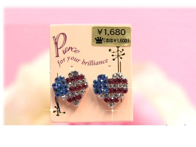 USA mosaic heart earrings