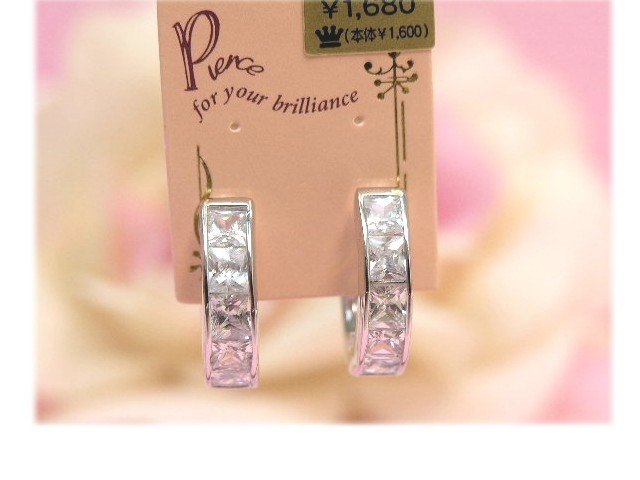 square stones hoop earrings