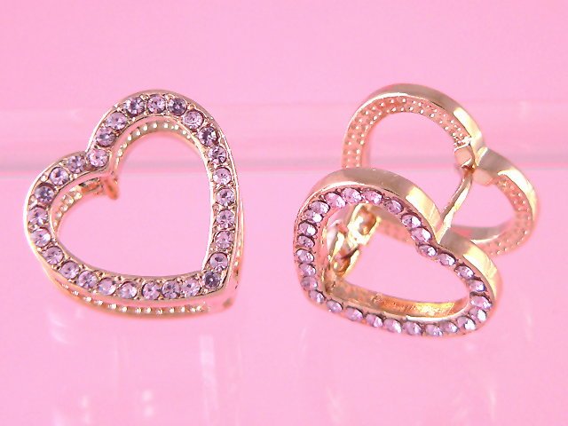 3d gold heart earrings