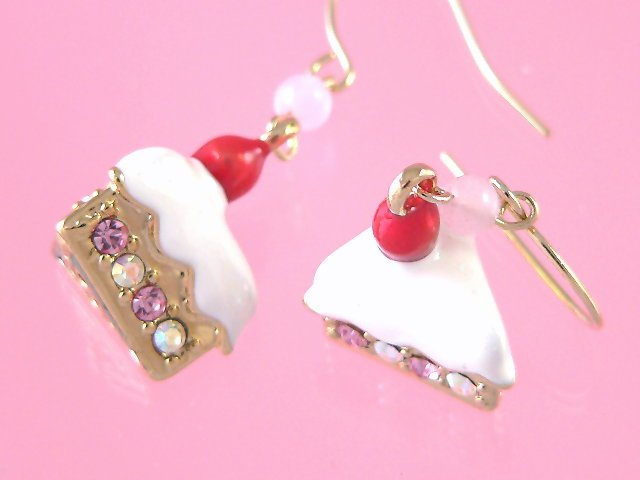 strawberry cake earrings