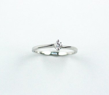 France Design - Solitaire Series III with Single Zirconia Stone 925 Silver Ring