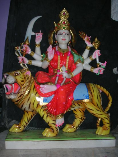 Goddess Durga Marble Statue