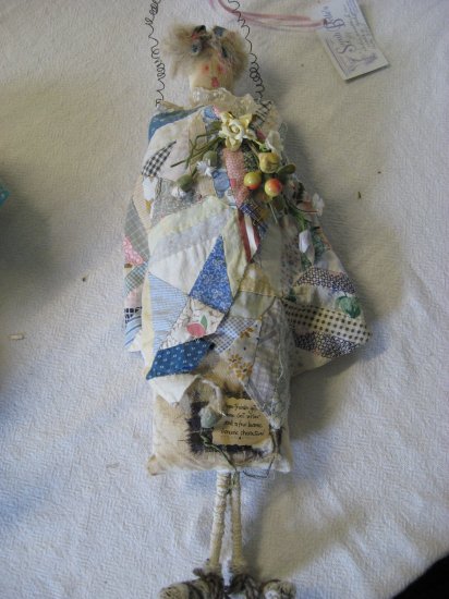 ORIGINALS FOLK ART DOLL ....SADIE SWATHED in VINTAGE