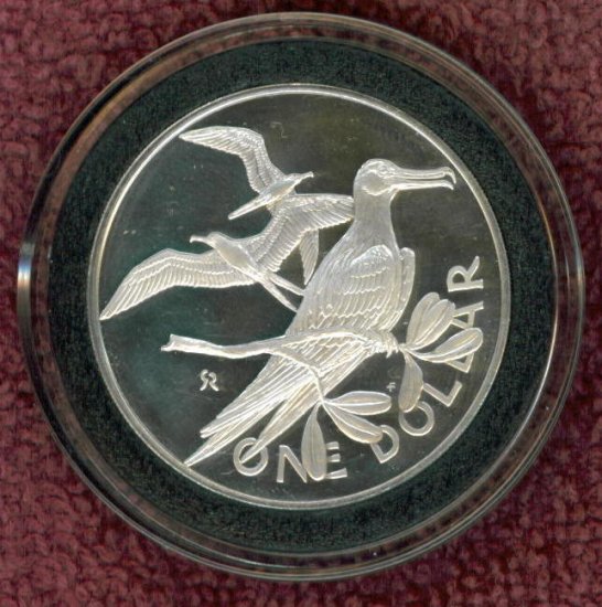SILVER 1975 BRITISH VIRGIN ISLANDS ONE DOLLAR PROOF