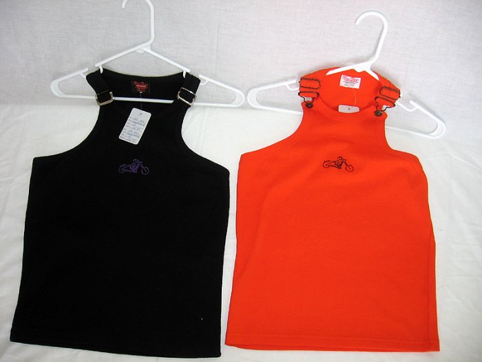 Choppers For Chics Tank Top Orange And Black