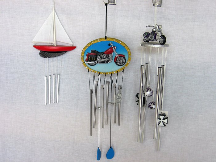 Motorcycle Chopper Sailboat Windchimes Wind Chime Chimes 12.99