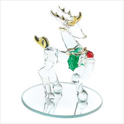 NEW! SPUN-GLASS REINDEER-ITEM #39047-BUY 1, GET 1 FREE