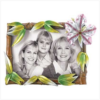 NEW! JEWELED HIBISCUS PHOTO FRAME-ITEM #39033-BUY 1, GET 1 FREE
