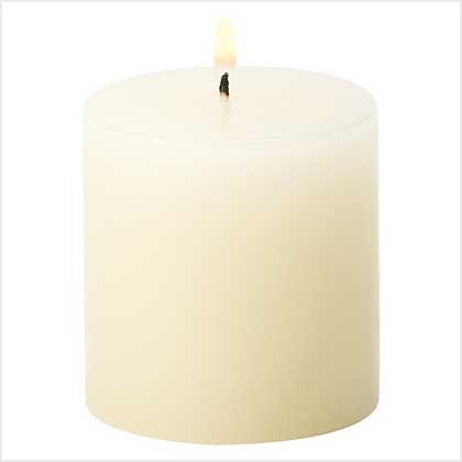 NEW! IVORY VANILLA PILLAR CANDLE-ITEM #39229-BUY 1 SET, GET 1 SET FREE