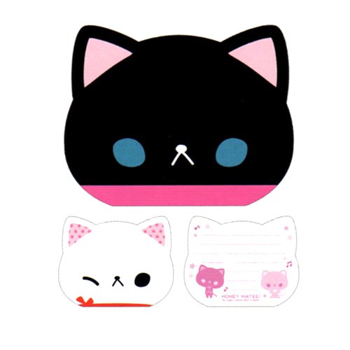 Black and White Kitty Die-cut Memo Pad