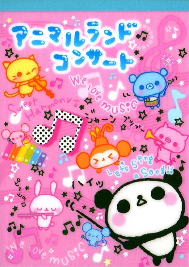 San-X Animal Land Concert Memo Pad with Stickers