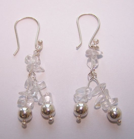 crystal quartz earrings - aretes de cuarzo cristal
