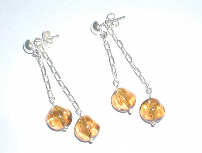 gold-murano earrings -- aretes murano oro