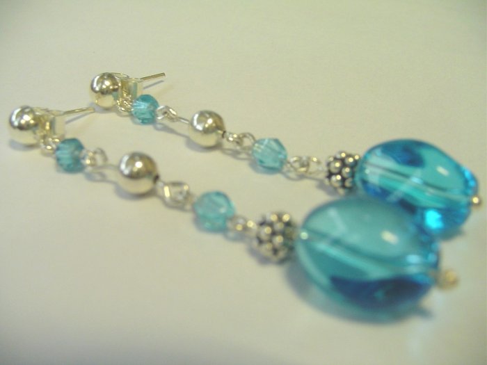 murano and czech crystal earrings - aretes de murano y cristal checo