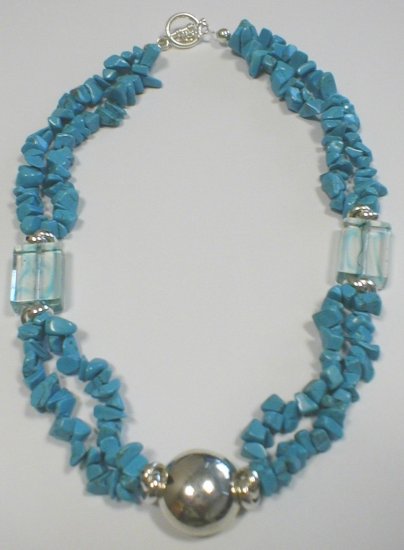 collar turquesa y murano