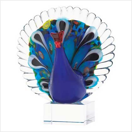 NEW! ART-GLASS PEACOCK