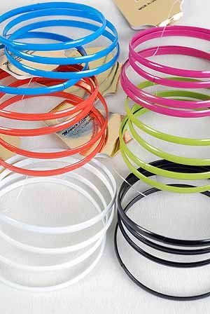 Bracelet 4pcs Metal Bangle Epoxy 6 Color Asst/DZ 6 Color asst