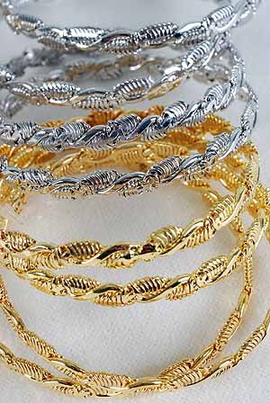 2pcs Bangles Cast 3'' Wide/DZ choose Gold Or Silver