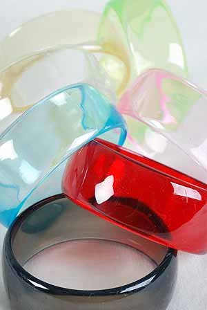 Bangle Transparent 3" Wide 7 Color Asst/DZ 3"x1" Wide,7 Color Asst